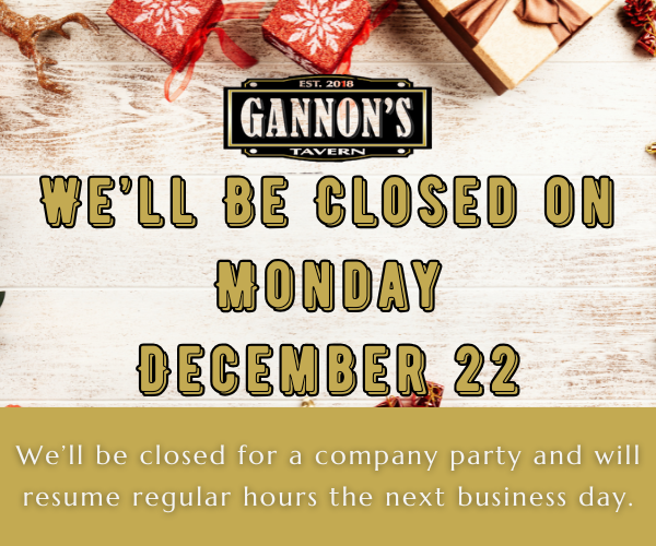 Closed December 22, 2025, Monday for Company Party